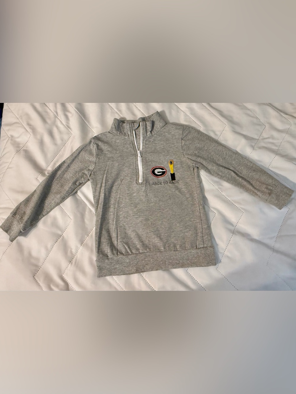 Kids UGA Grey Quarter-Zip